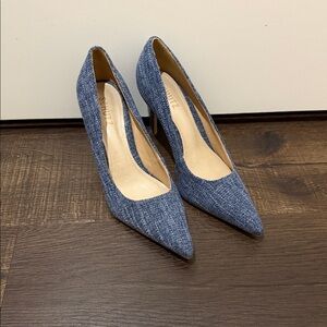 SCHUTZ linen Blue Heels